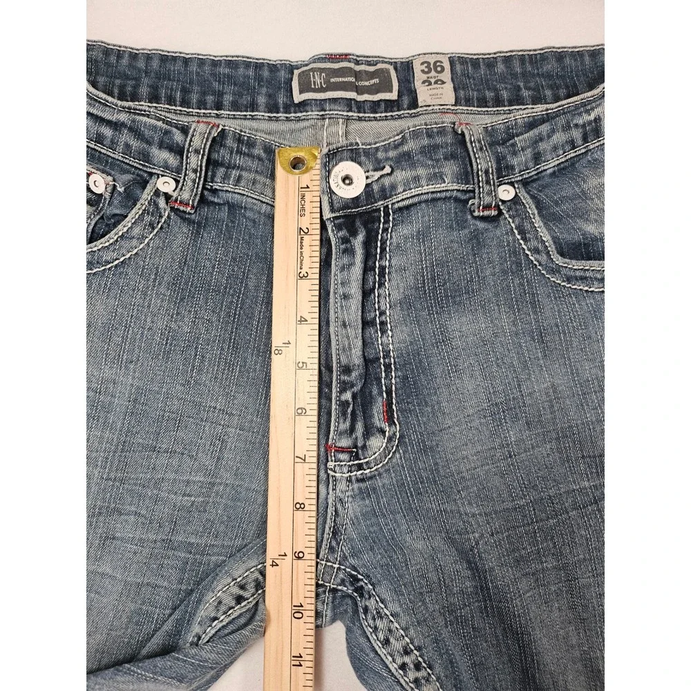 INC International Concepts Men's Relaxed Fit Straight Leg Jeans Size 36x28 Y2K
